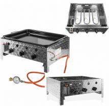 Gastro Edelstahl Gas-Bräter 71x57x30cm Grill 3flammig Gastrobräter Stahlpfanne