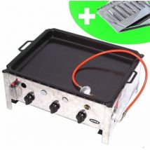 Apex - edelstahl gasbräter 10 kW 3 flammig gasgrill bräter grill bbq Grillwagen Pfanne Set 4