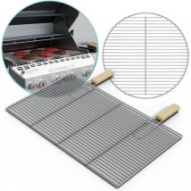 Hago - Edelstahl Grillrost Eckig 67x40cm Ersatzrost Grillgitter universal abnehmbare Griffe witterungsbeständig robust Gasgrill Kohle