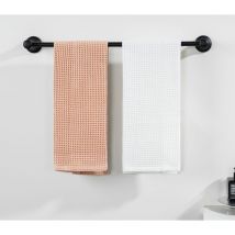 Edelstahl Handtuchhalter, Vintage-Handtuchstange, Badetuchhalter, Badezimmer antikes Design Duschtuchhalter Wandmontage, Schwarz