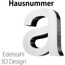 Edelstahl Hausnummer Buchstabe a Groß Gross Haus Zahlen Hausnummernschild Hausnummern Schild Gebürstet 3D Arial V2Aox