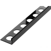 Ilcom - Edelstahl j Eckprofil für Fliesen 1.2cm x 244cm - Glänzendes Schwarz