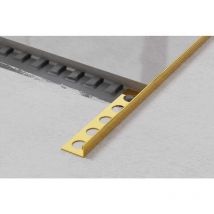 Ilcom - Edelstahl j Eckprofil für Fliesen 1cm x 270cm - Glänzendes Gold