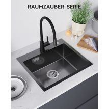 Edelstahl Küchenspüle 50 X 45 Cm Unterbauspüle 50/45 Cm Aufsatzspüle, Anthrazit