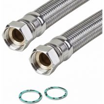 Edelstahl Panzerschlauch 1 1/4' 5/4' 50cm 500mm DN32 Flexschlauch