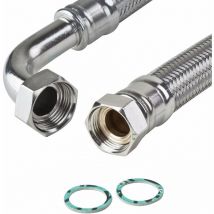 Edelstahl Panzerschlauch 1' Zoll Bogen Winkel 80cm 800mm DN25