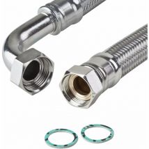 Edelstahl Panzerschlauch 3/4' Zoll Bogen Winkel 120cm 1200mm DN19