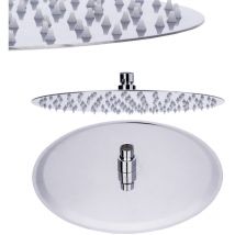 Sanlingo - Edelstahl Poliert Regenschauer Regenbrause Duschkopf Brausekopf Über Kopf Brause Flach Ø20 cm