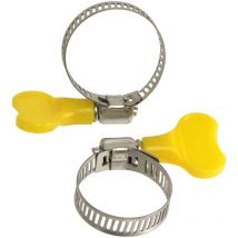 Edelstahl Schlauchschelle 2-er Set, Spannbereich ø 19 - 29 mm, mit Flügelgriff - Masterproof Professional