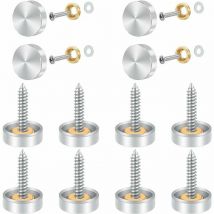 Edelstahl-Schraubenabdeckungen, 12 Stück Spiegelschrauben, Edelstahl-Schraubenabdeckungen, 16 mm, dekorative Spiegelschrauben aus Edelstahl,
