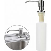 Edelstahl-Seifenspender und PP-Flasche, strapazierfähiger Seifenspender für Küchenspüle (300 ml)