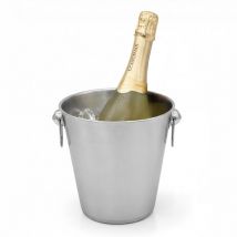 Edelstahl Sektkühler Matt - 20 Cm - Champagnerschale Eiskübel Getränkekühler Elegant - Mit Griffringen