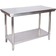 Wiltec - Edelstahl Tisch Arbeitstisch Edelstahltisch Mit Ablage 100x60x85cm Für Gastro Küche Werkstatt Garten Keller Mit Höhenverstellbare Füßen