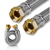 Edelstahl Trinkwasser Panzerschlauch 1' DN25 800mm dvgw Flexschlauch