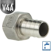 Edelstahl Schlauchtülle V4A (AISI316) mit Innengewinde 1 Zoll x Tülle Ø 25 mm