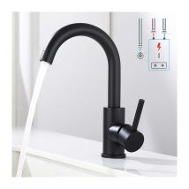 Homelody - Niederdruck Wasserhahn Bad/Küche für Untertischgerät 360°Drehbar Einhebelmischer Küchenarmatur Waschtischarmatur für Boiler Schwarz für