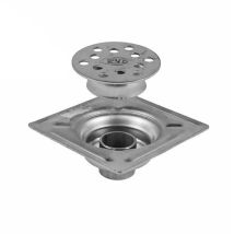 Edelstahlablauf 250 X 250 Mm Quadratisch Mit Senkrechtem Abgang - Brand