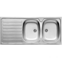 Azur Line - küchenspüle inox 2 wanne mit abtropfschale sx CM.120