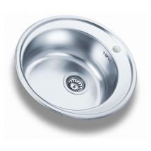 Edelstahlspüle 520 mm 1 Becken inkl. Siebkorbventil Überlauf