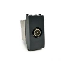 Tot Electric - Abgeleitete tv-steckdose kompatibel mit vimar plana 14300.01 schwarz - 626n