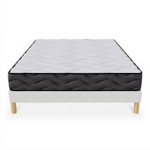 Mobilier Deco - eden - Ensemble sommier + matelas 20 cm 160x200