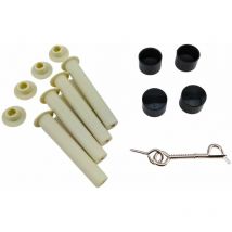 Kit Pièces Détachées Barrière Sécurité Piscine - Clôture De Sécurité Bassin - Loquet Capuchons Bouchons Chevilles EDG By Aqualux Nora