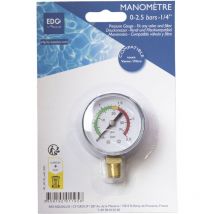 Manomètre Spécial Filtre Piscine - 0 À 2.5 Bars Avec Plages Couleur - Capteur Pression Filtre Vanne Piscine Bassin Pompe