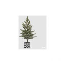 Albero di pino H78 con vaso a scacchi