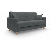 Divani.store - Edgar Canapé lit convertible en tissu felis imperméable T03 200 cm (mat. 160x197) anthracite