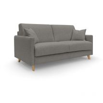 Divani.store - Edgar Canapé lit convertible en tissu felis imperméable T03 160 cm (mat. 120x197) taupe