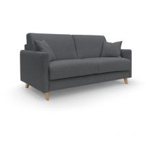 Divani.store - Edgar Schlafsofa aus wasserfestem felis Stoff T03 200 cm (mat. 160x197) anthrazit