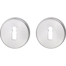 Schlüsselrosetten-Paar 055 Edelstahl F00 Schildstärke 8 mm bb rund