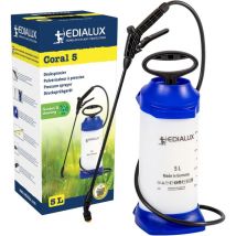 Edialux - Pulvérisateur manuel à pression 5L pour jardin et pelouse, atomiseur portable pour désherbant et nettoyant, outil durable pour l'entretien