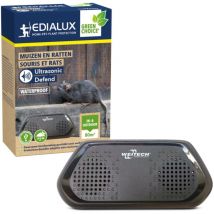 Edialux - Répulsif à ultrasons Ultrasonic Defend, appareil ultrasonique anti-souris et rats, dispositif anti-rongeurs électronique, étanche ip44, usb