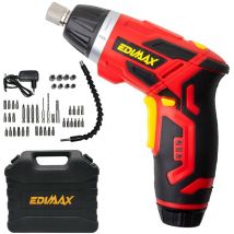 EDIMAX, Cacciavite Elettrico, 3,6V, Luce di Lavoro a LED, Max 4Nm, Impugnatura a Manopola, 230 rpm, Li-ion/1.3Ah, Linea USB