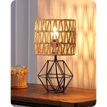 Edishine Tischlampe Wohnzimmer, 2700k Warmweiß Boho Tischleuchte, E14 Nachttischlampe Vintage Für Schlafzimmer, 29 Cm, Inkl. 4w Led-leuchtmittel, 