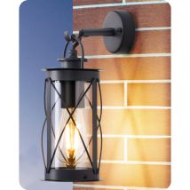 Edishine Wandleuchte Außen/innen, Wandlampe Mit Aluminiumrahmen Und E27-fassung, Ip44 Wasserdicht, Retro Wandbeleuchtung Für Café, Bar, Terrasse Und 