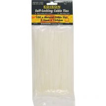Cable Ties, Natural, 7.9X400MM (Pk-100) - Edison