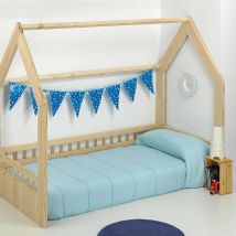 Camatex - Edredón ajustable raya de Gris - 150 cm