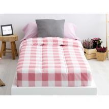 Confecciones Paula - Edredón ajustable vichy de Rosa - 105 cm