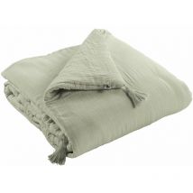 Edredon Gaze de Coton 150 x 150 cm gaia coloris Vert d'eau