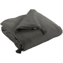 Edredon gaze de coton 150 x 150 cm Gris anthracite