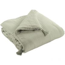 Edredon gaze de coton 150 x 150 cm vert d'eau