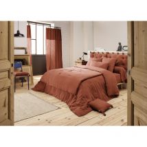Edredon ou Bout de lit 'Gaïa' toutes dimensions 'Gaze de Coton' - Couleur: Gaïa Terracotta - Taille d'édredon ou bout de lit: 90 x 200 cm