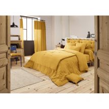 Edredon ou Bout de lit 'Gaïa' toutes dimensions 'Gaze de Coton' - Couleur: Gaïa Safran - Taille d'édredon ou bout de lit: 90 x 200 cm