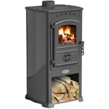 EEK A Kaminofen Anthrazit Holzofen 7,2 kW Kamin Zar Ofen Dauerbrandofen Werkstattofen Schwedenofen Hüttenofen Heizofen