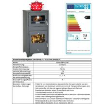 Kupro - eek a+ Kaminofen mit Backfach und Herdplatte Ever 2 Holzofen 7,85 kW Kamin Ofen Holz Werkstattofen Hüttenofen Heizofen