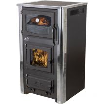 ABC - eek a Kaminofen mit Backfach und Herdplatte Concept 2 Air Mini Mehrfachbelegung Holzofen 10 kW Kamin Ofen Holz Werkstattofen Schwedenofen