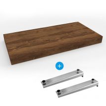 Egger - Set Naturel Floating Basin Shelf 120x8x50 cm + 2 fixings Dolce 39,5 cm, Charleston Dark oak tone (DO12050DT-FIX1)