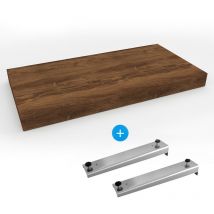 Egger - Set Naturel plan vasque 100x8x50 cm + fixation pour plan vasque Dolce 39,5 cm , imitation chêne charleston brun foncé